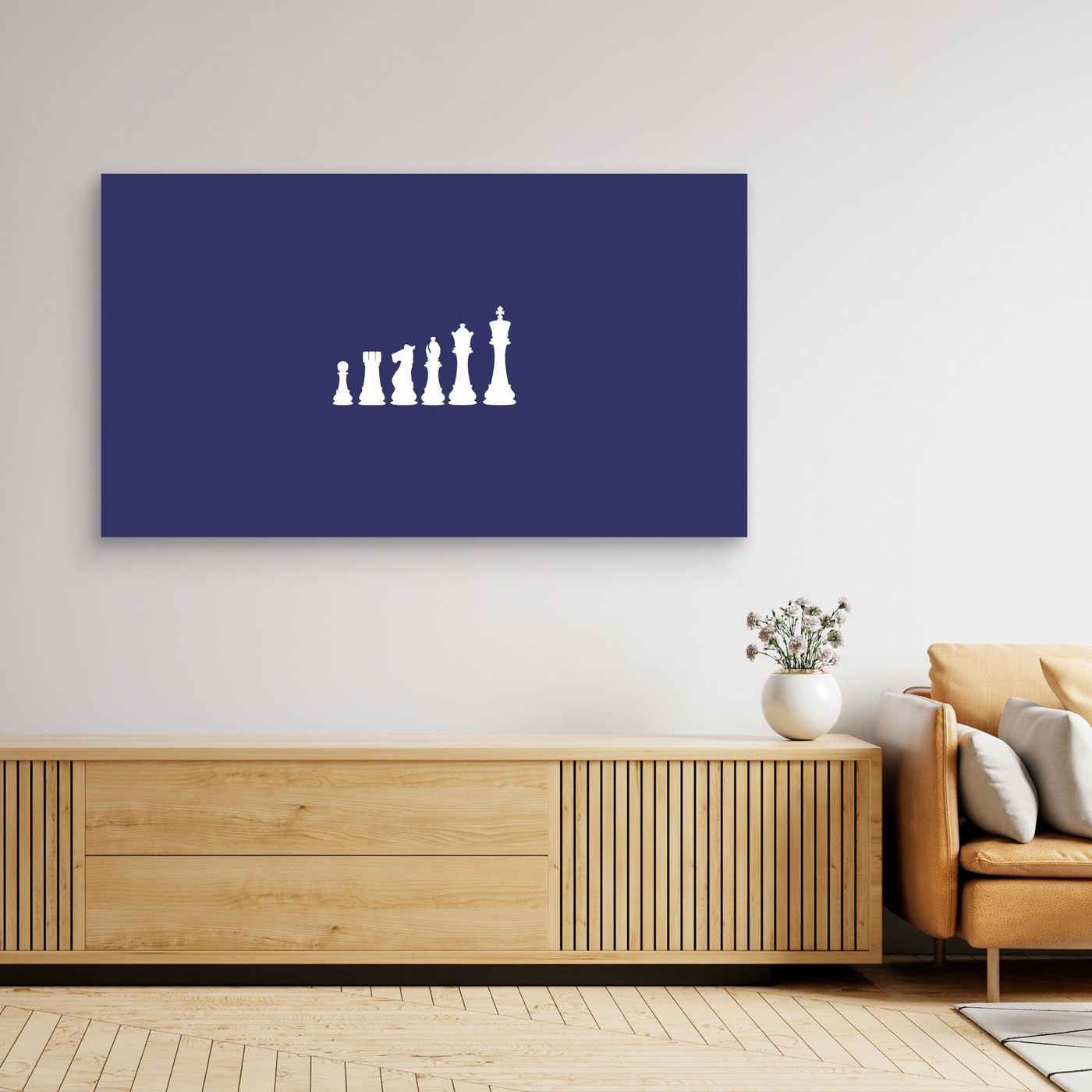 Minimal Chess Pieces Silhouette Art
