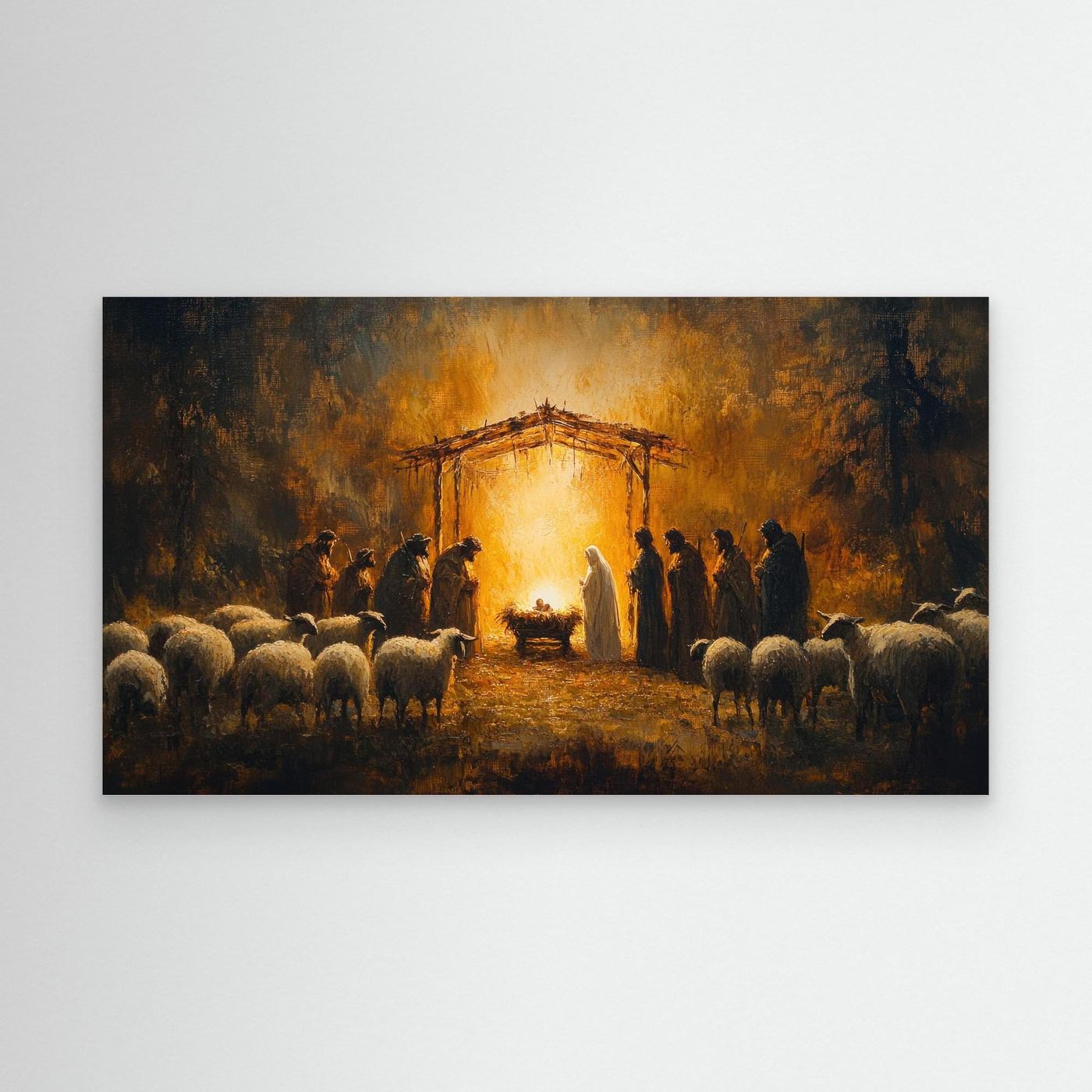 The Nativity of Christ – Shepherds Worship the Newborn King Art