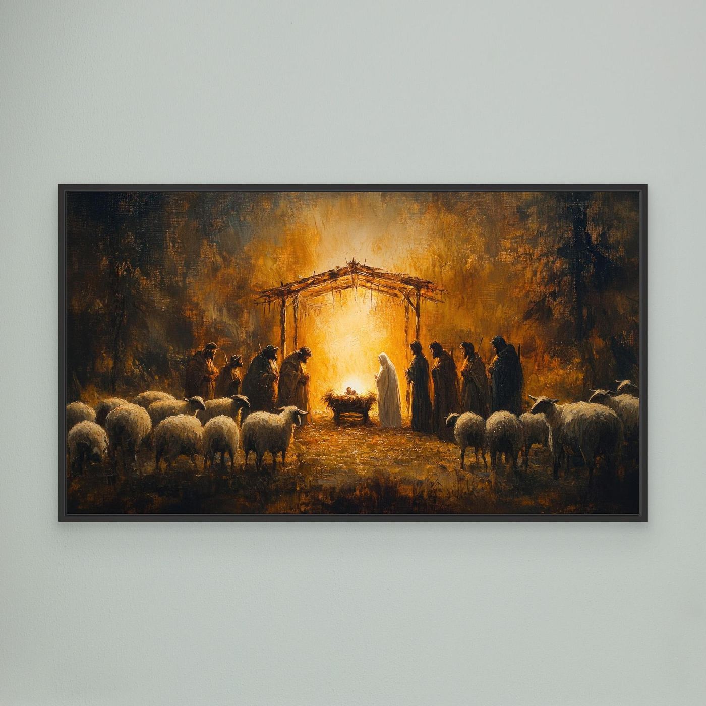 The Nativity of Christ – Shepherds Worship the Newborn King Art