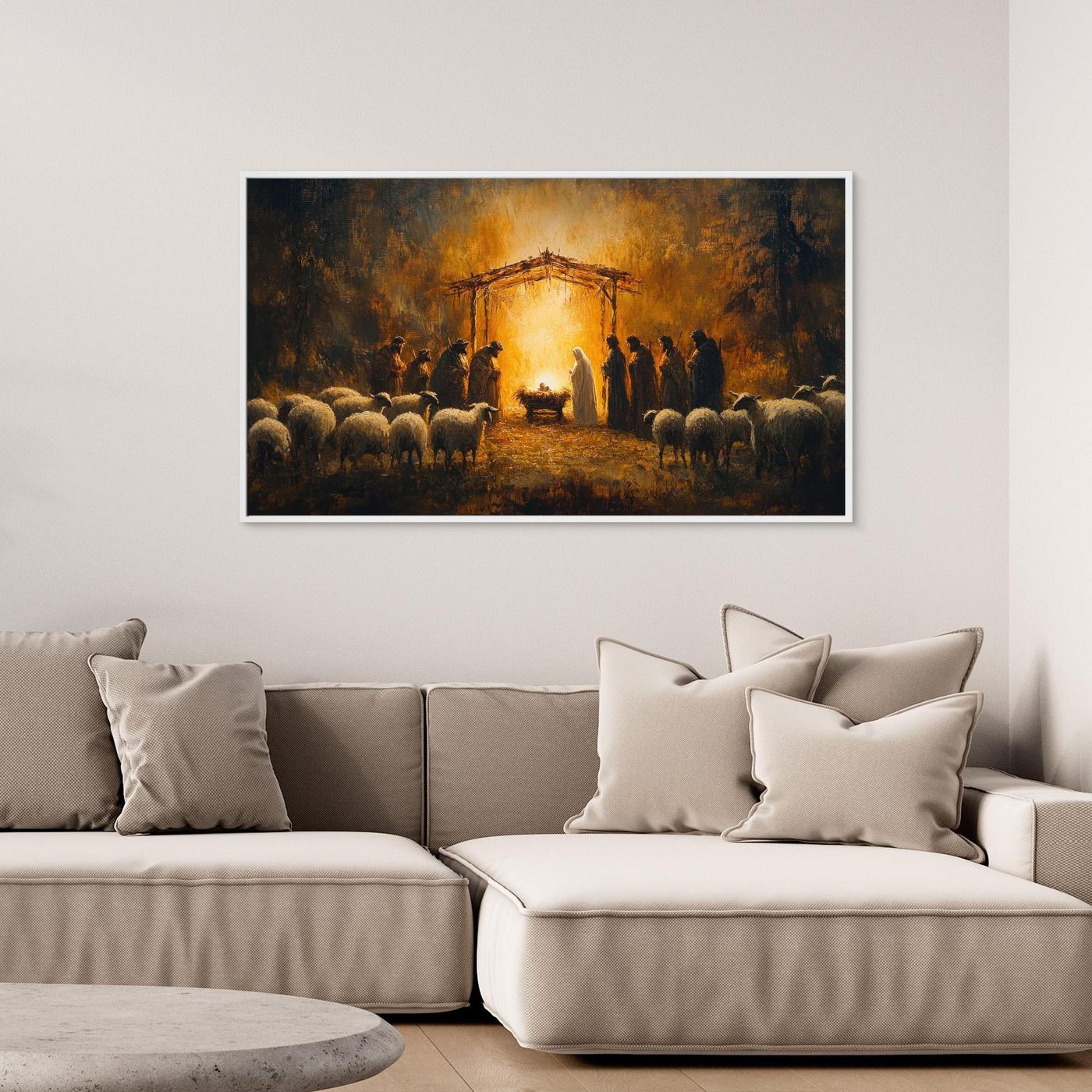 The Nativity of Christ – Shepherds Worship the Newborn King Art