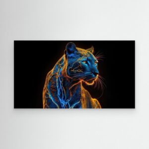 Neon Blue Panther Digital Art