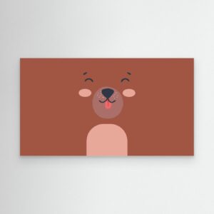 Cute Minimalist Bear Face Illustration
