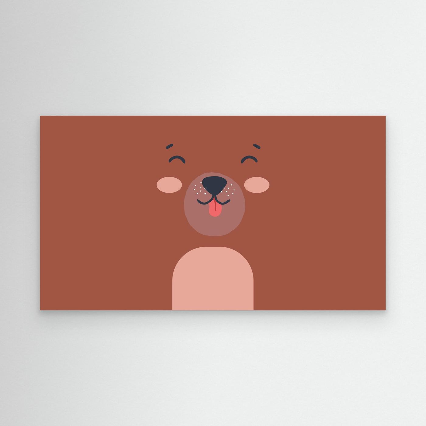 Cute Minimalist Bear Face Illustration