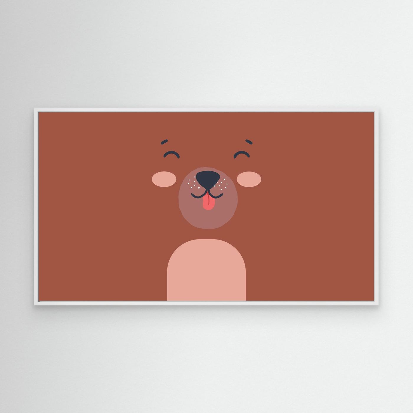 Cute Minimalist Bear Face Illustration
