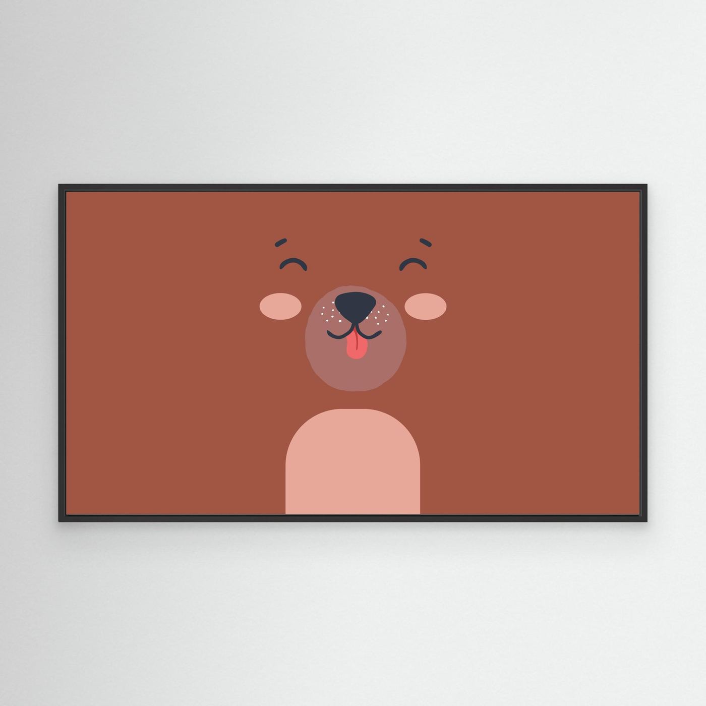 Cute Minimalist Bear Face Illustration