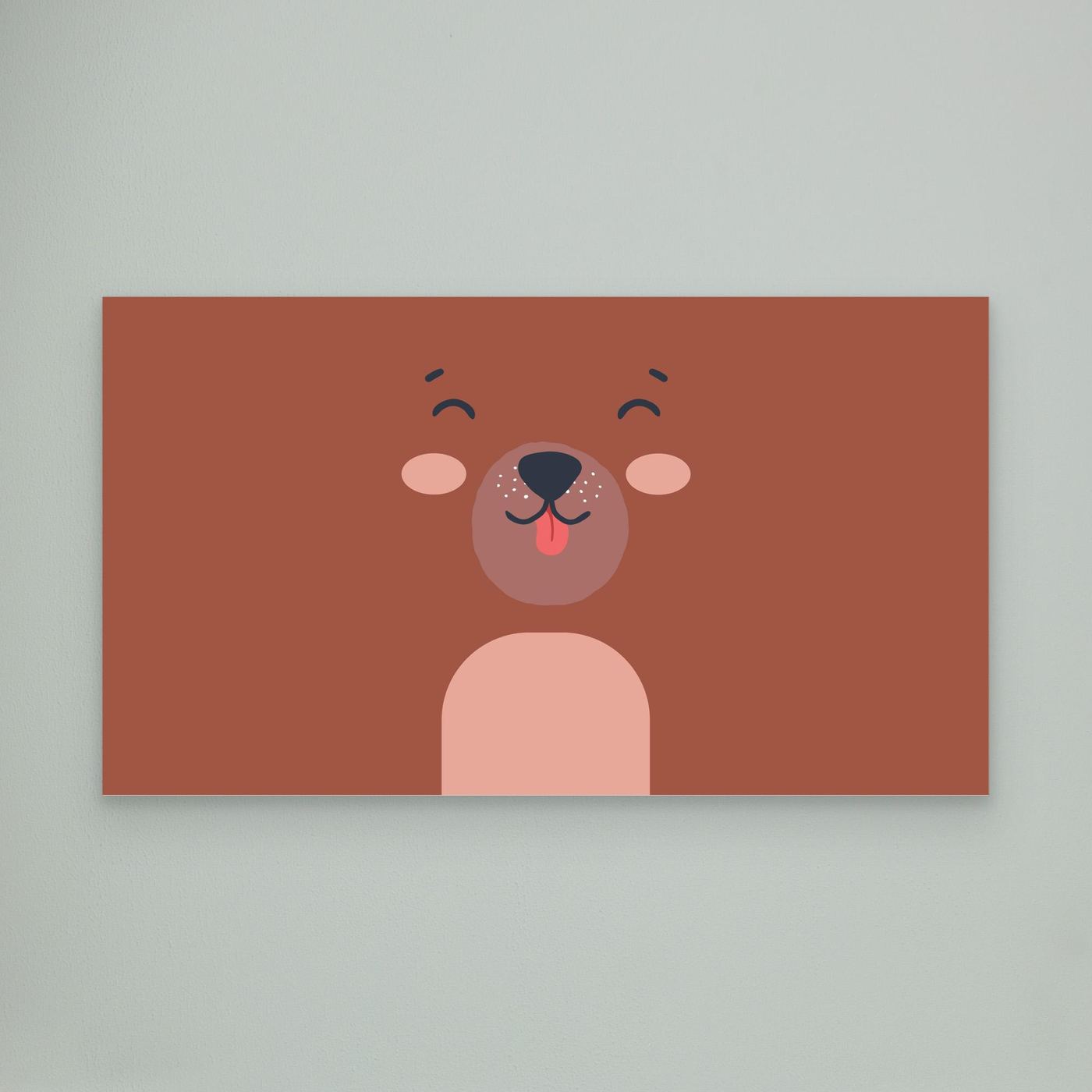 Cute Minimalist Bear Face Illustration