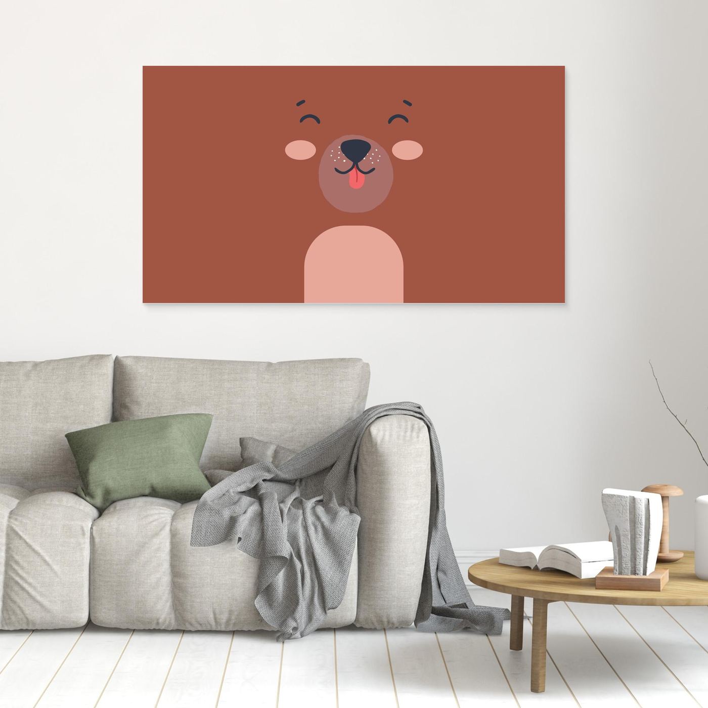 Cute Minimalist Bear Face Illustration