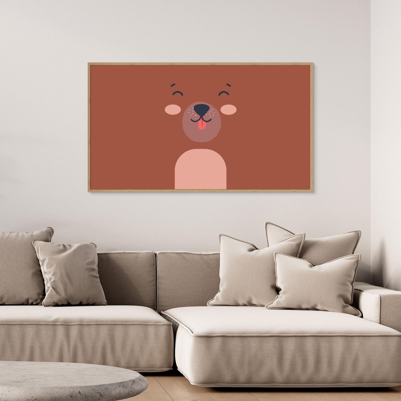 Cute Minimalist Bear Face Illustration