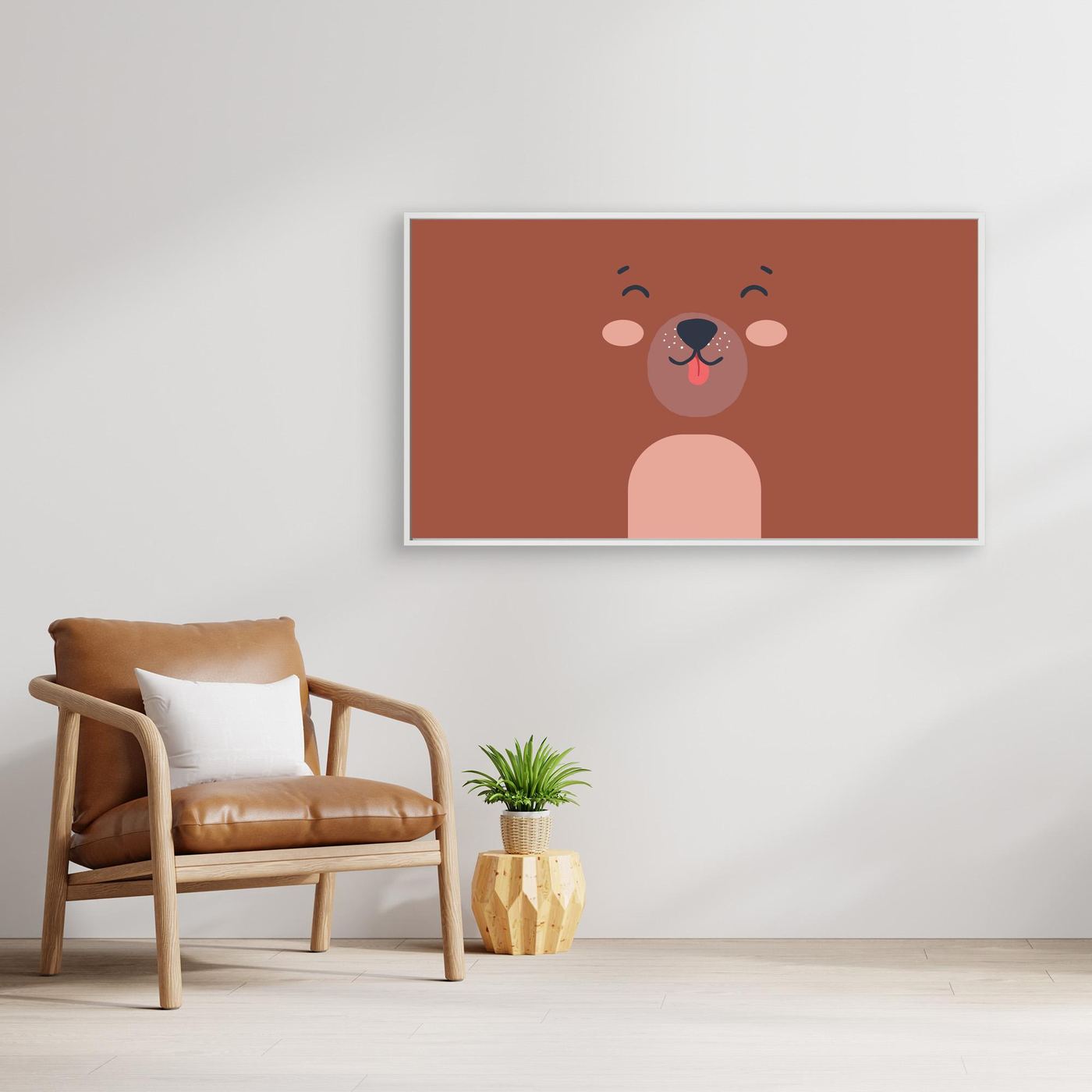 Cute Minimalist Bear Face Illustration