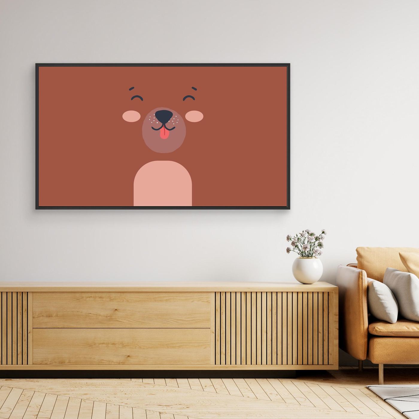 Cute Minimalist Bear Face Illustration