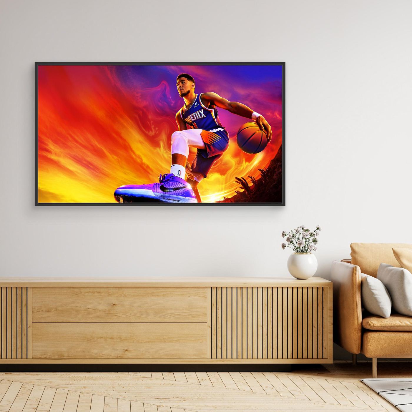Devin Booker 4K Phoenix Suns Basketball Digital Art Wallpaper