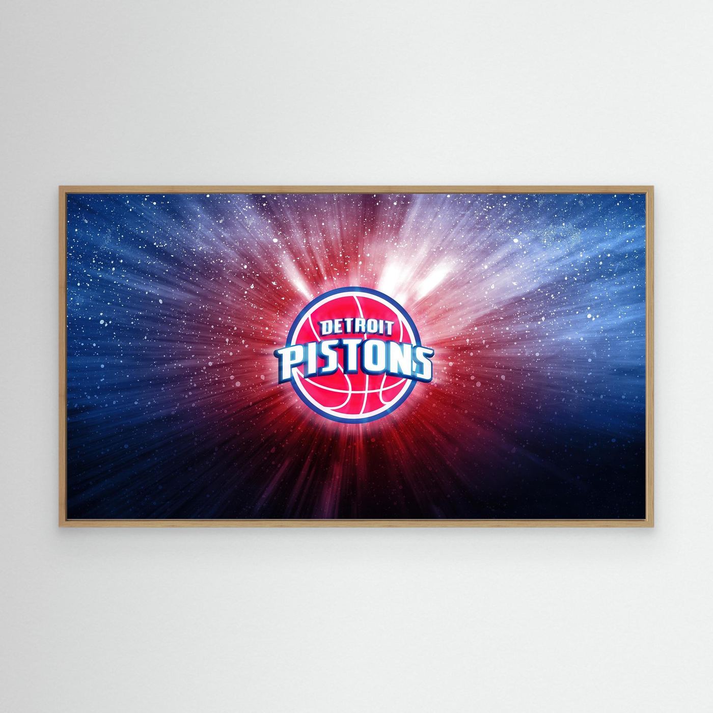 Detroit Pistons Cosmic Logo with Radiant Light Burst