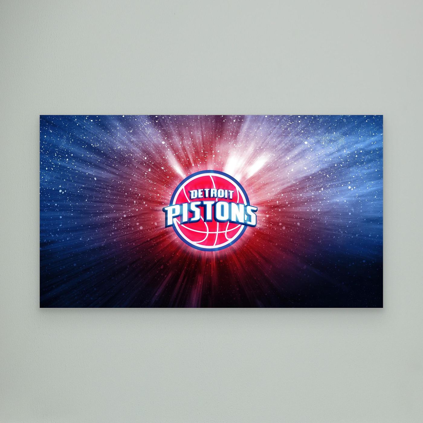 Detroit Pistons Cosmic Logo with Radiant Light Burst
