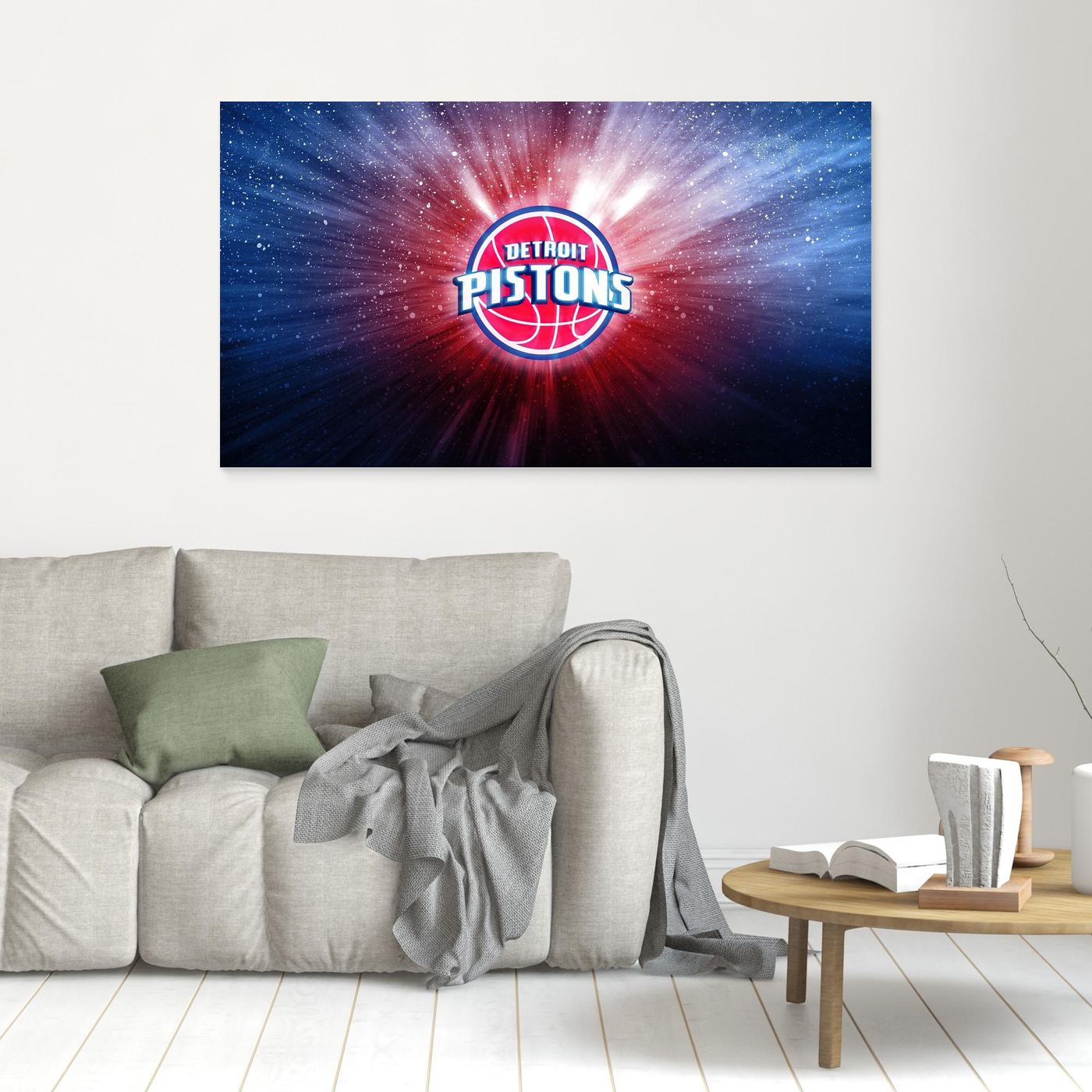 Detroit Pistons Cosmic Logo with Radiant Light Burst