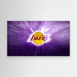 Los Angeles Lakers Logo Galaxy Purple 4K Wallpaper