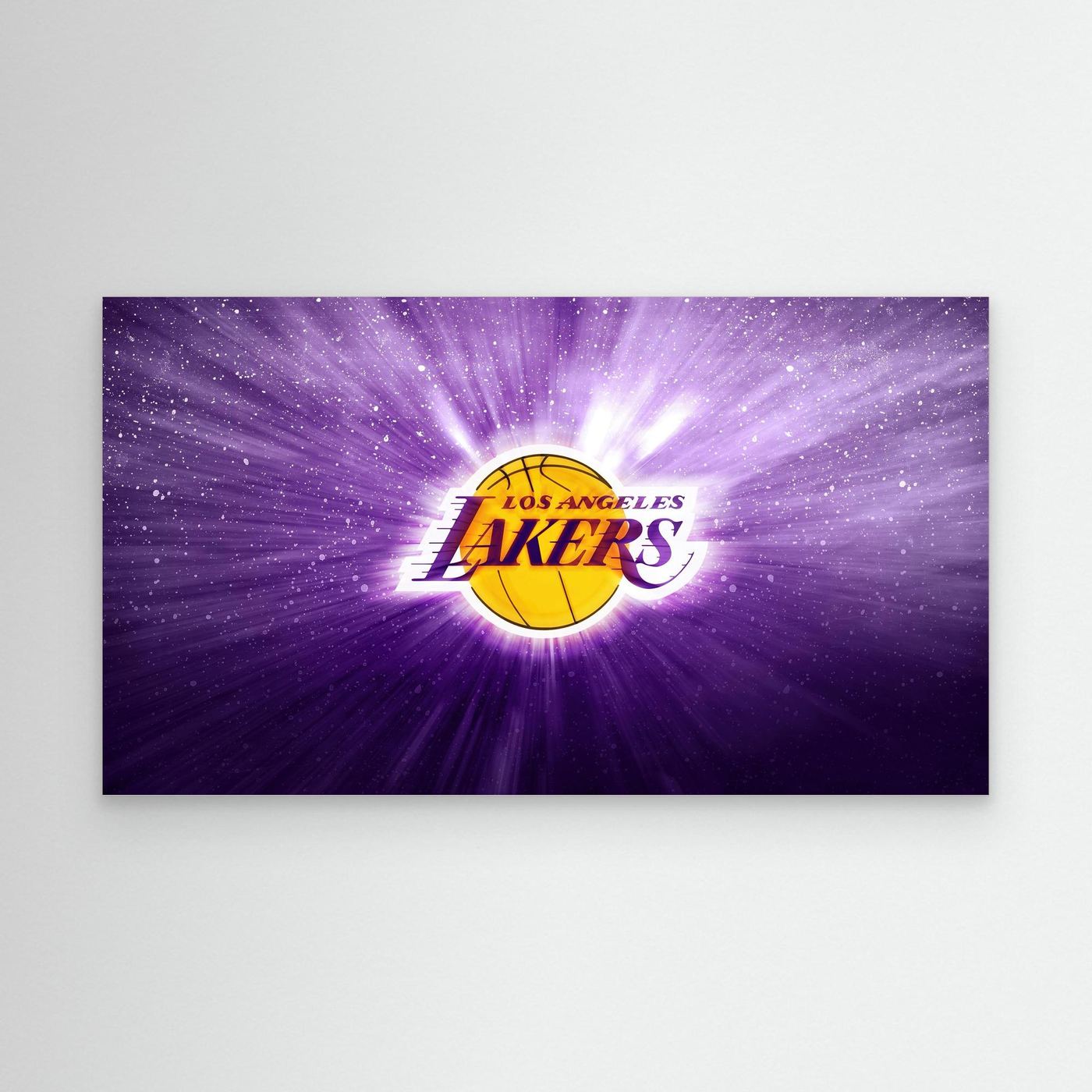 Los Angeles Lakers Logo Galaxy Purple 4K Wallpaper