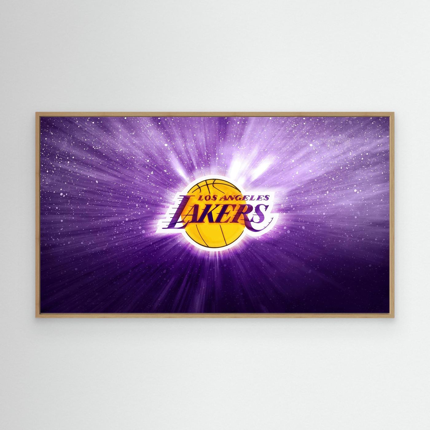 Los Angeles Lakers Logo Galaxy Purple 4K Wallpaper