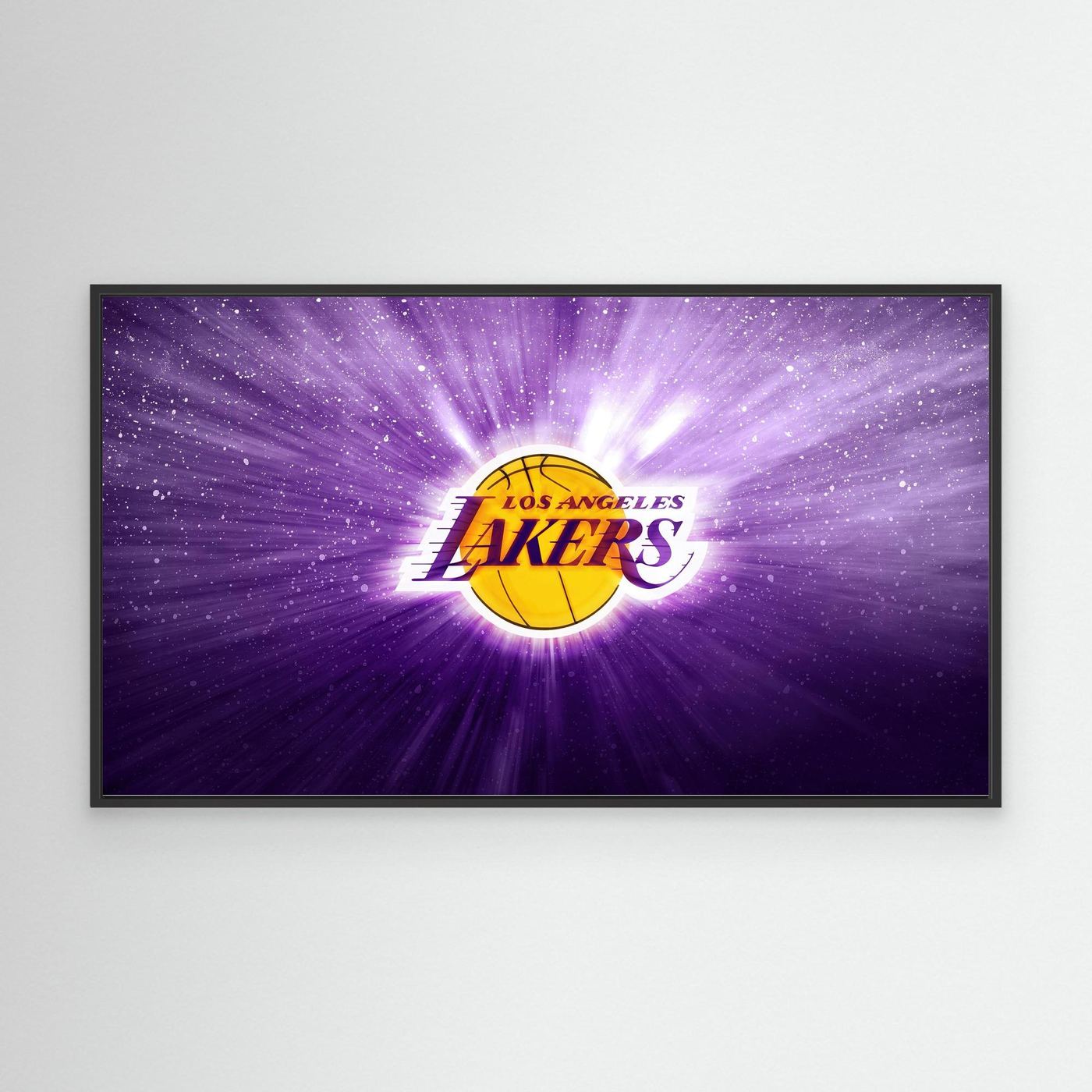 Los Angeles Lakers Logo Galaxy Purple 4K Wallpaper