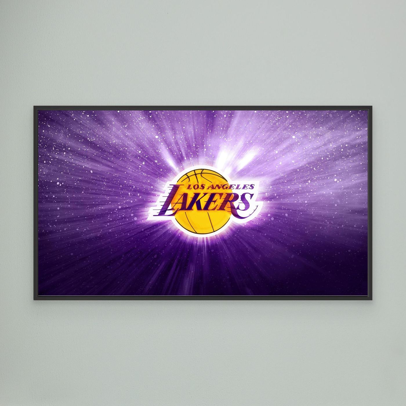 Los Angeles Lakers Logo Galaxy Purple 4K Wallpaper