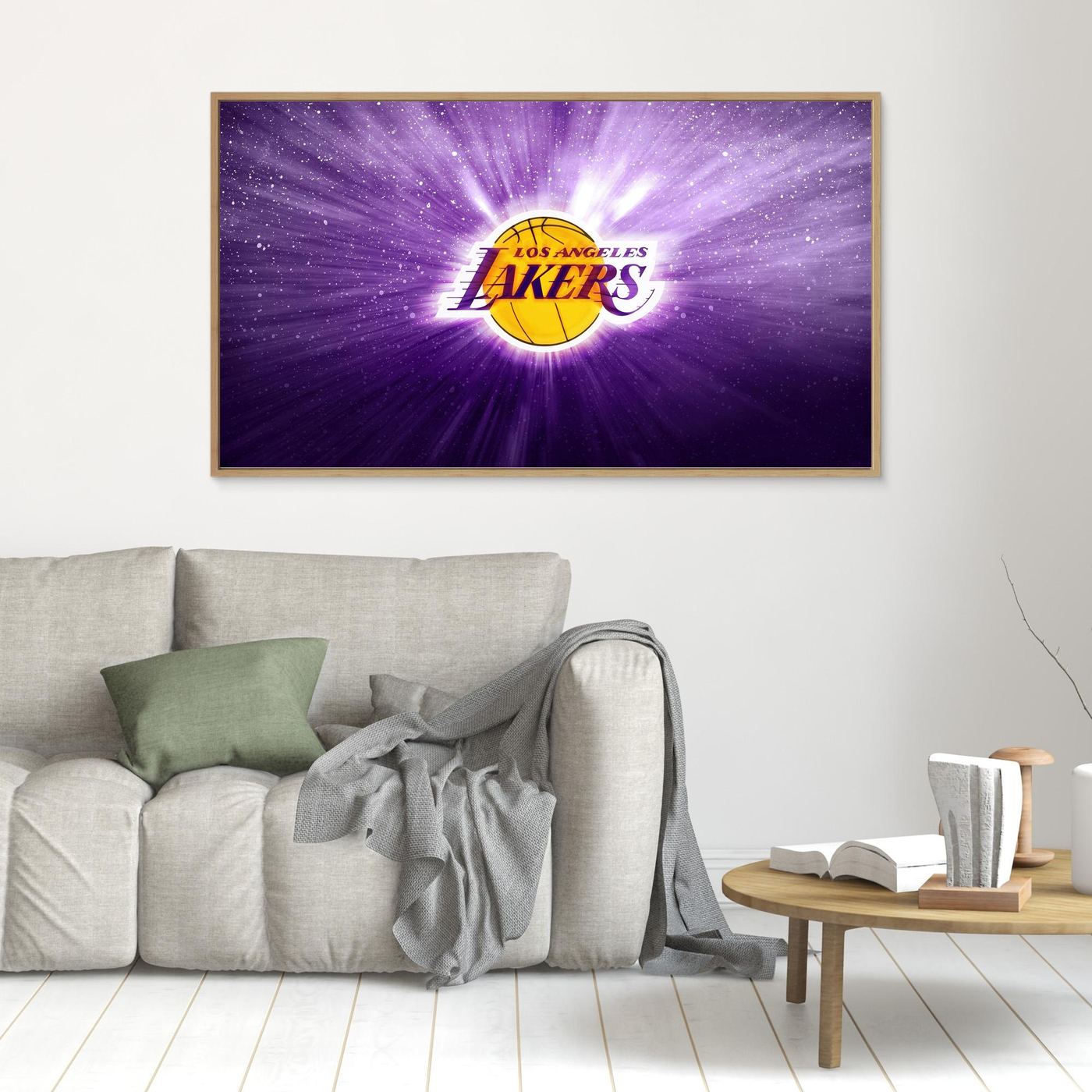Los Angeles Lakers Logo Galaxy Purple 4K Wallpaper