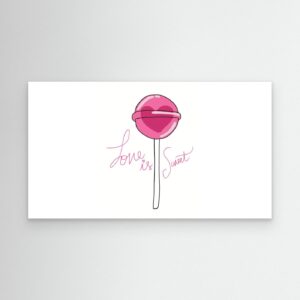 Love Is Sweet Pink Lollipop Minimal Wallpaper