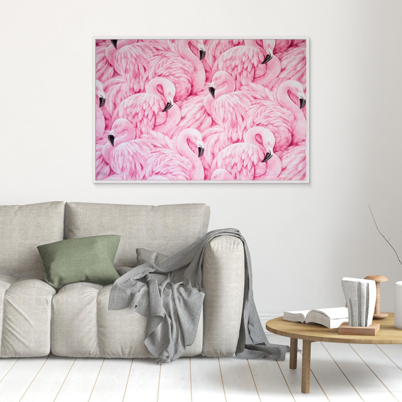 Elegant Pink Flamingo Seamless Patter Wallpaper
