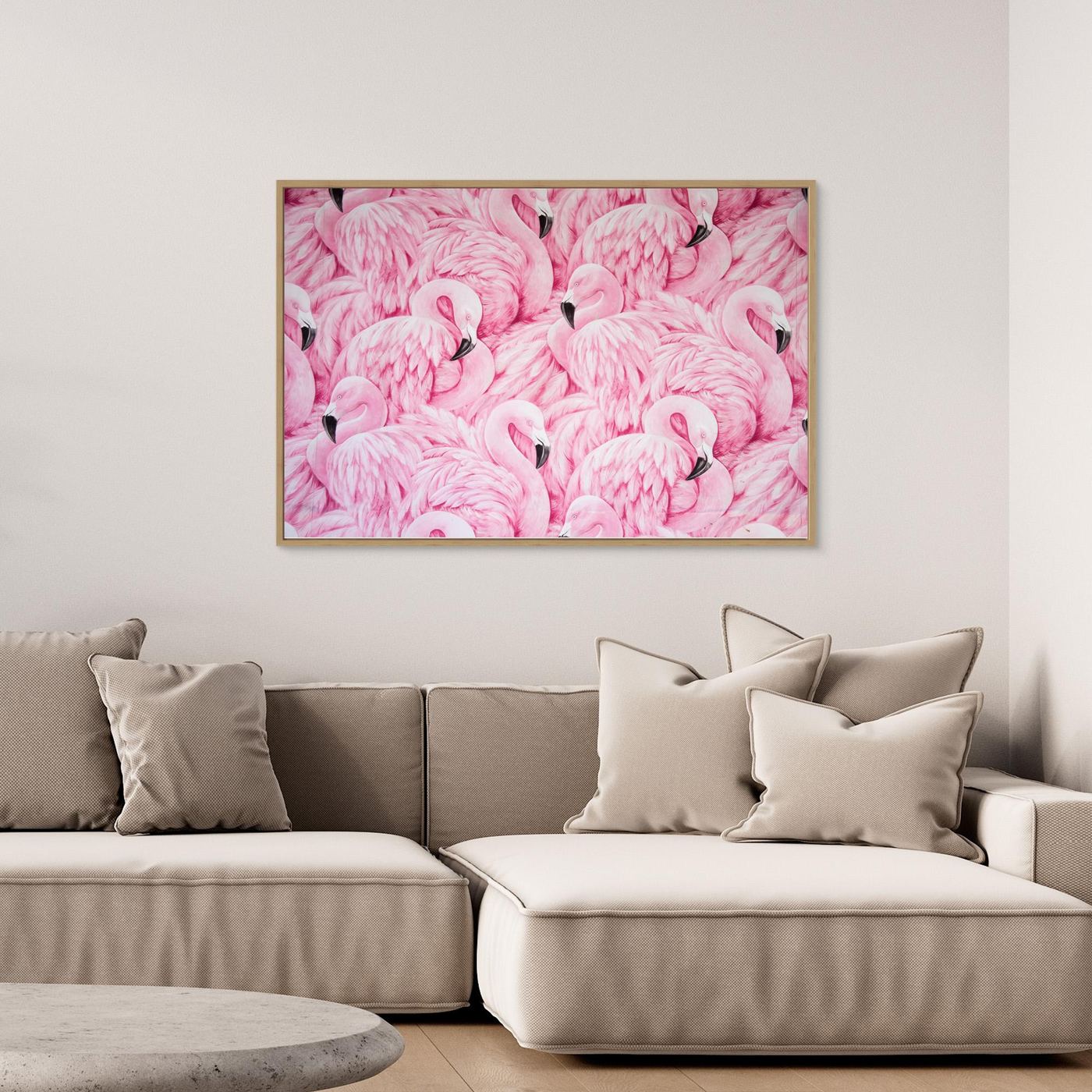 Elegant Pink Flamingo Seamless Patter Wallpaper