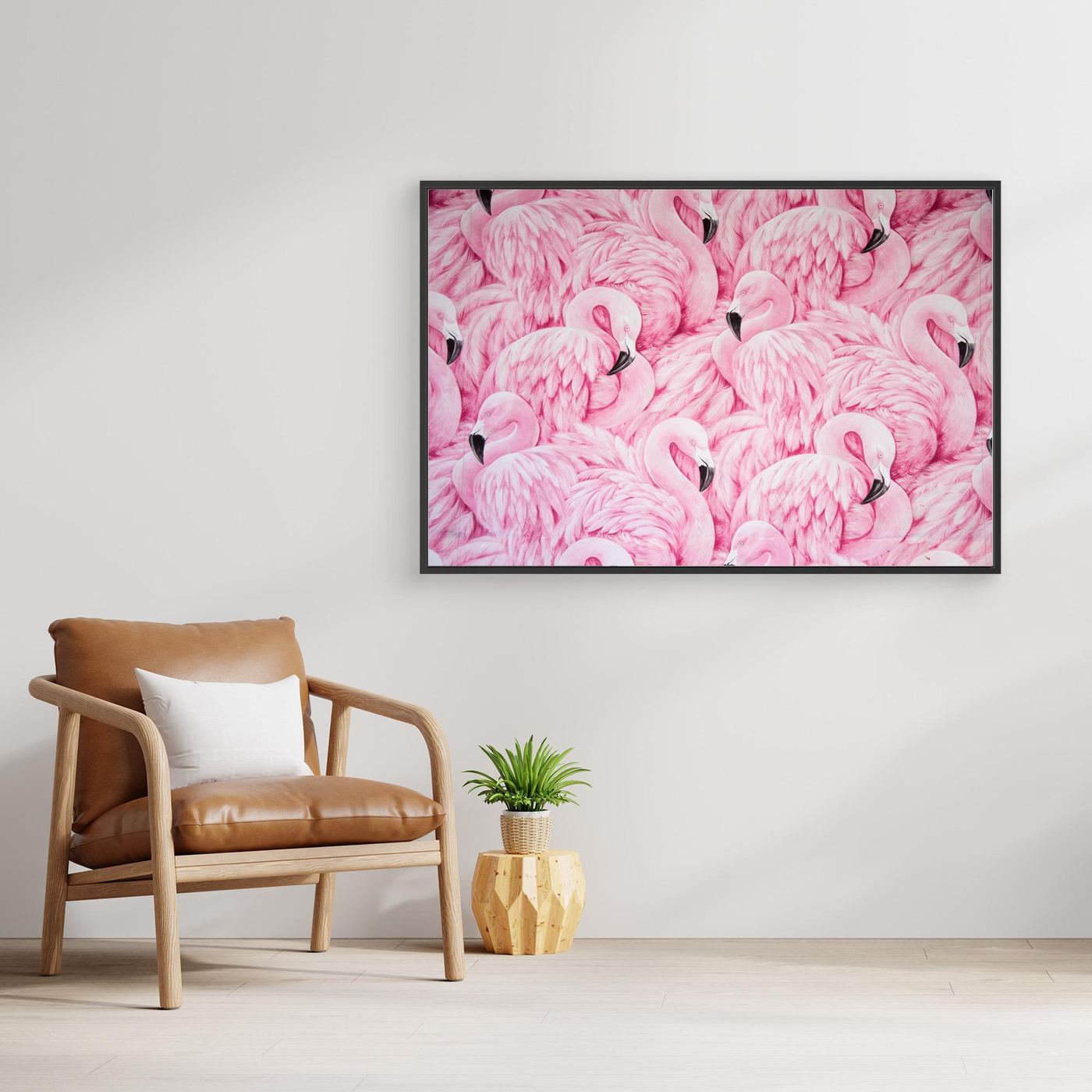 Elegant Pink Flamingo Seamless Patter Wallpaper