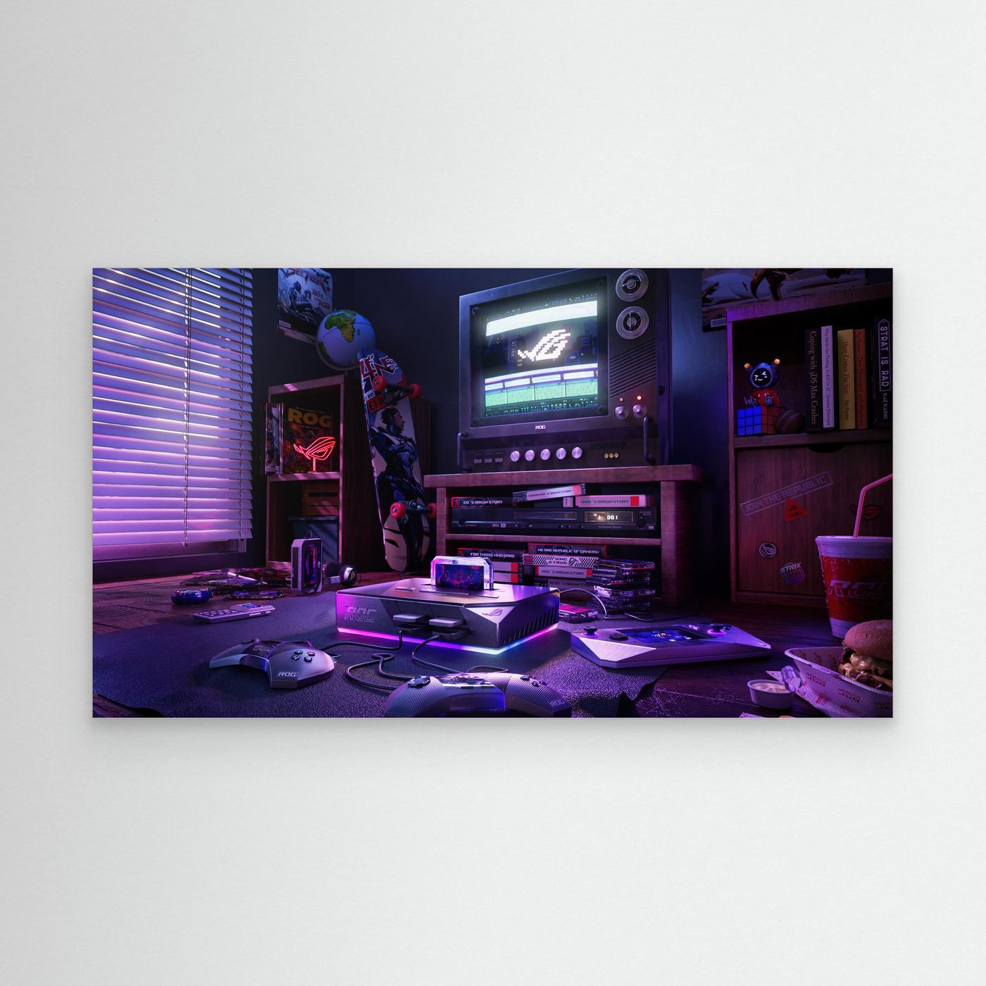 ASUS ROG Retro Gaming Room Wallpaper 4K