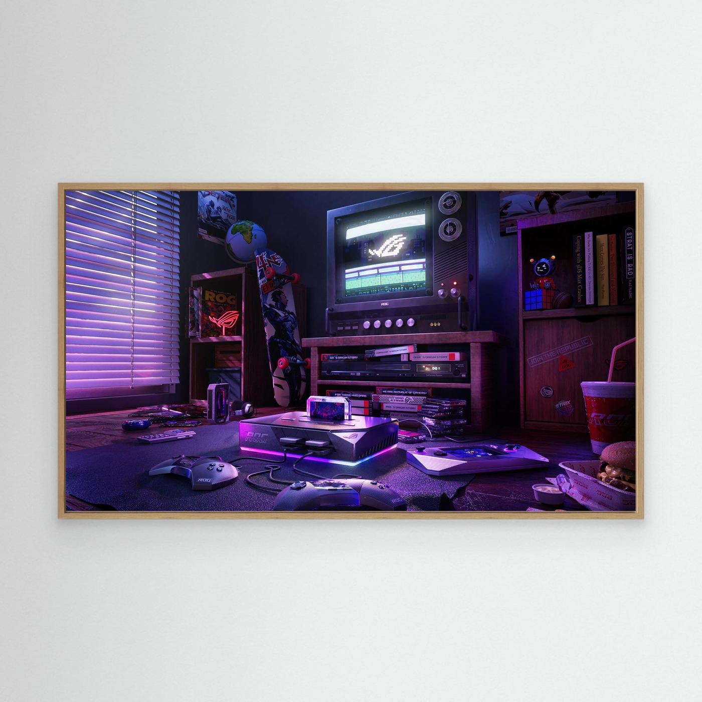 ASUS ROG Retro Gaming Room Wallpaper 4K