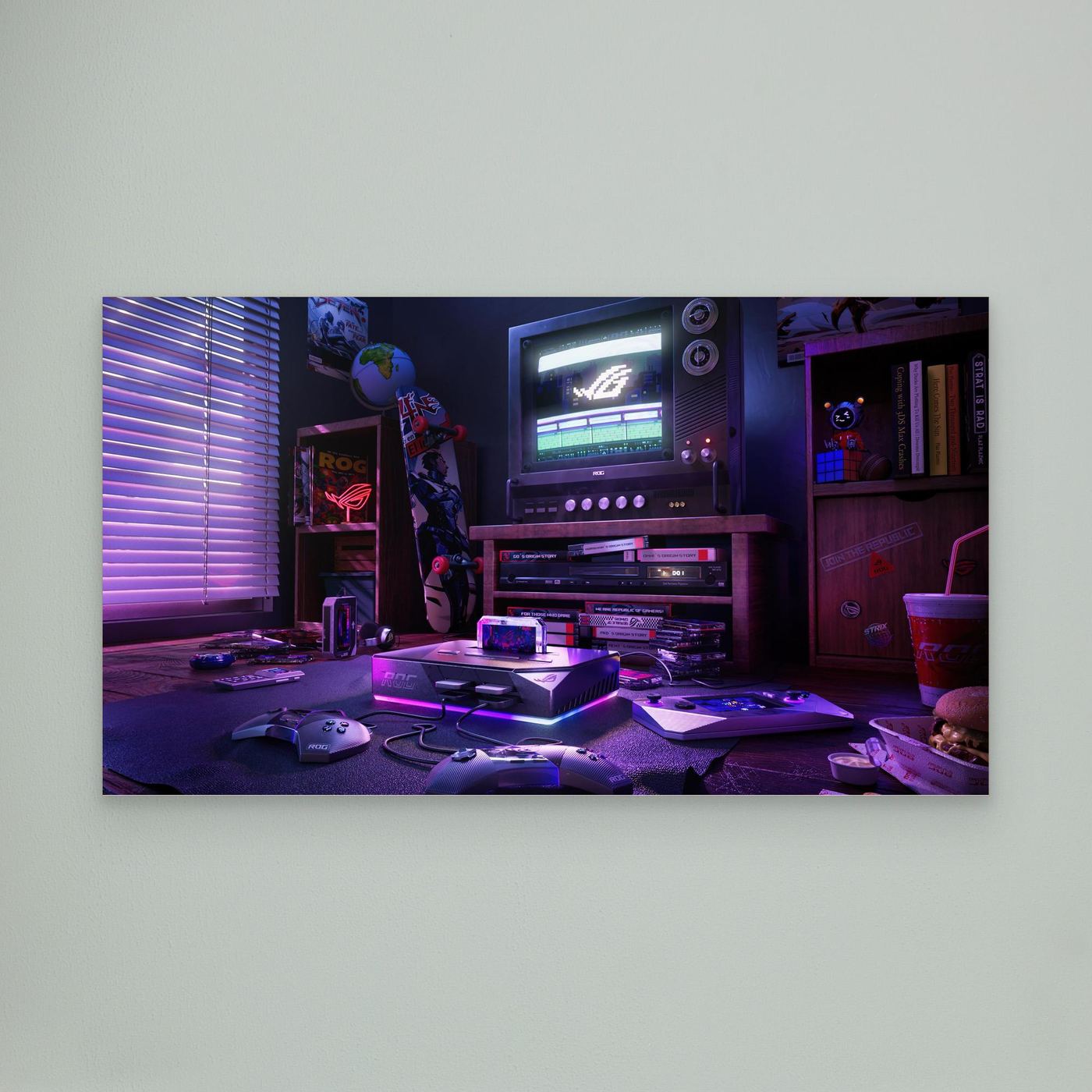 ASUS ROG Retro Gaming Room Wallpaper 4K