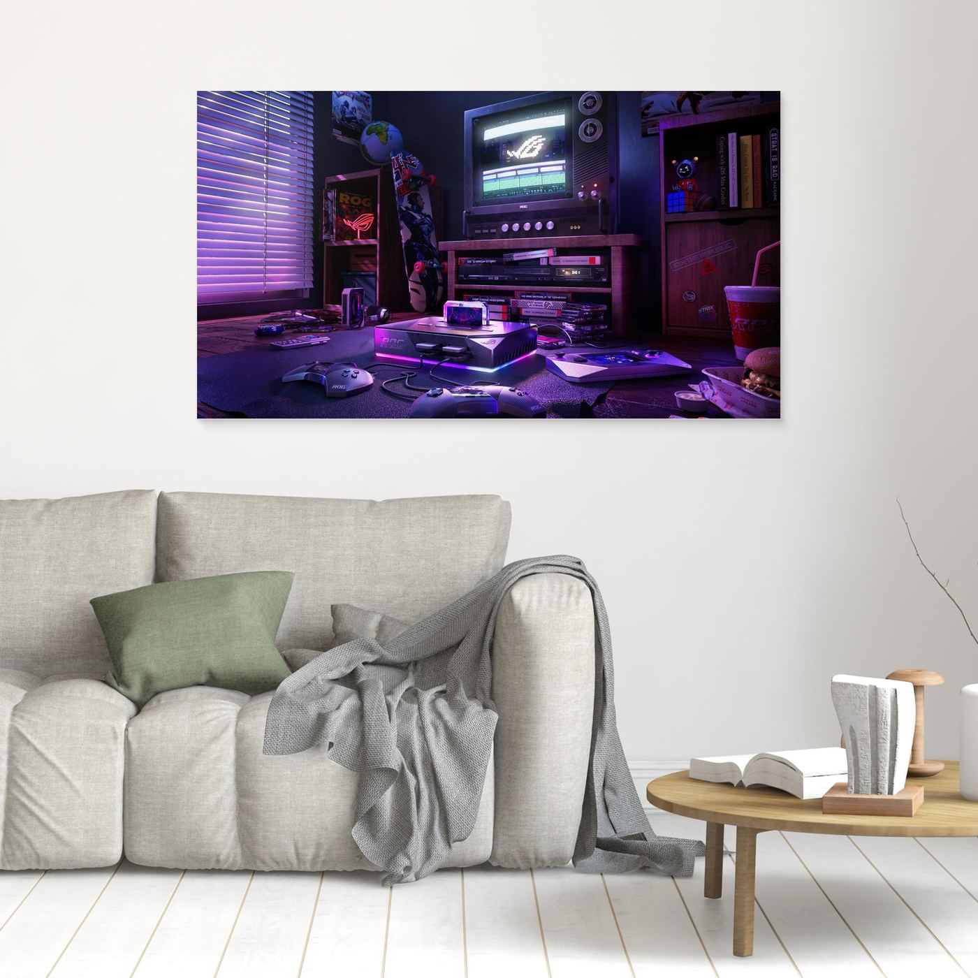 ASUS ROG Retro Gaming Room Wallpaper 4K