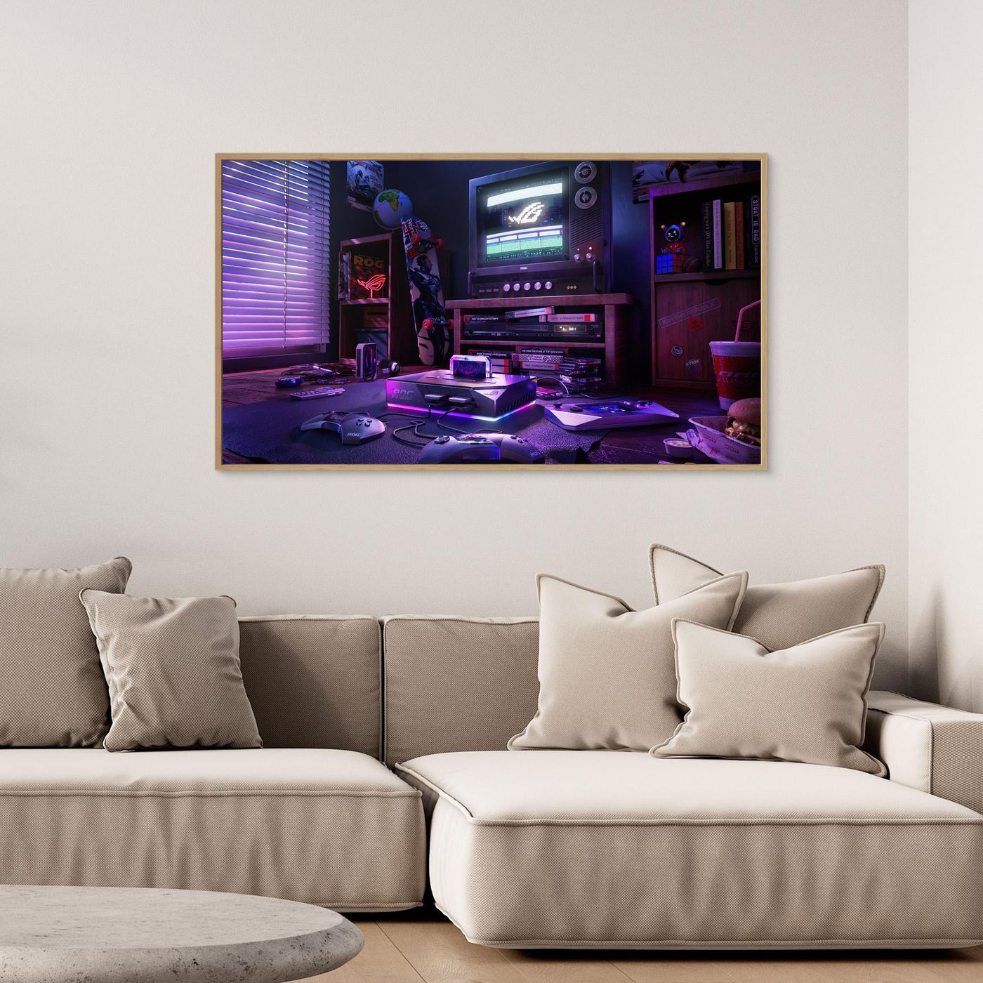 ASUS ROG Retro Gaming Room Wallpaper 4K