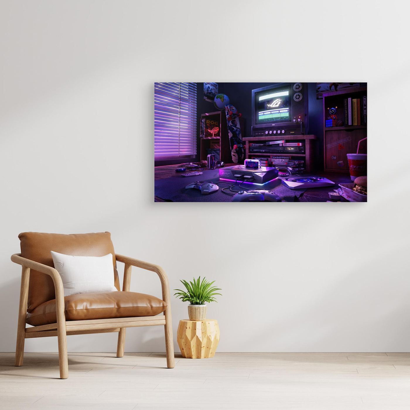 ASUS ROG Retro Gaming Room Wallpaper 4K