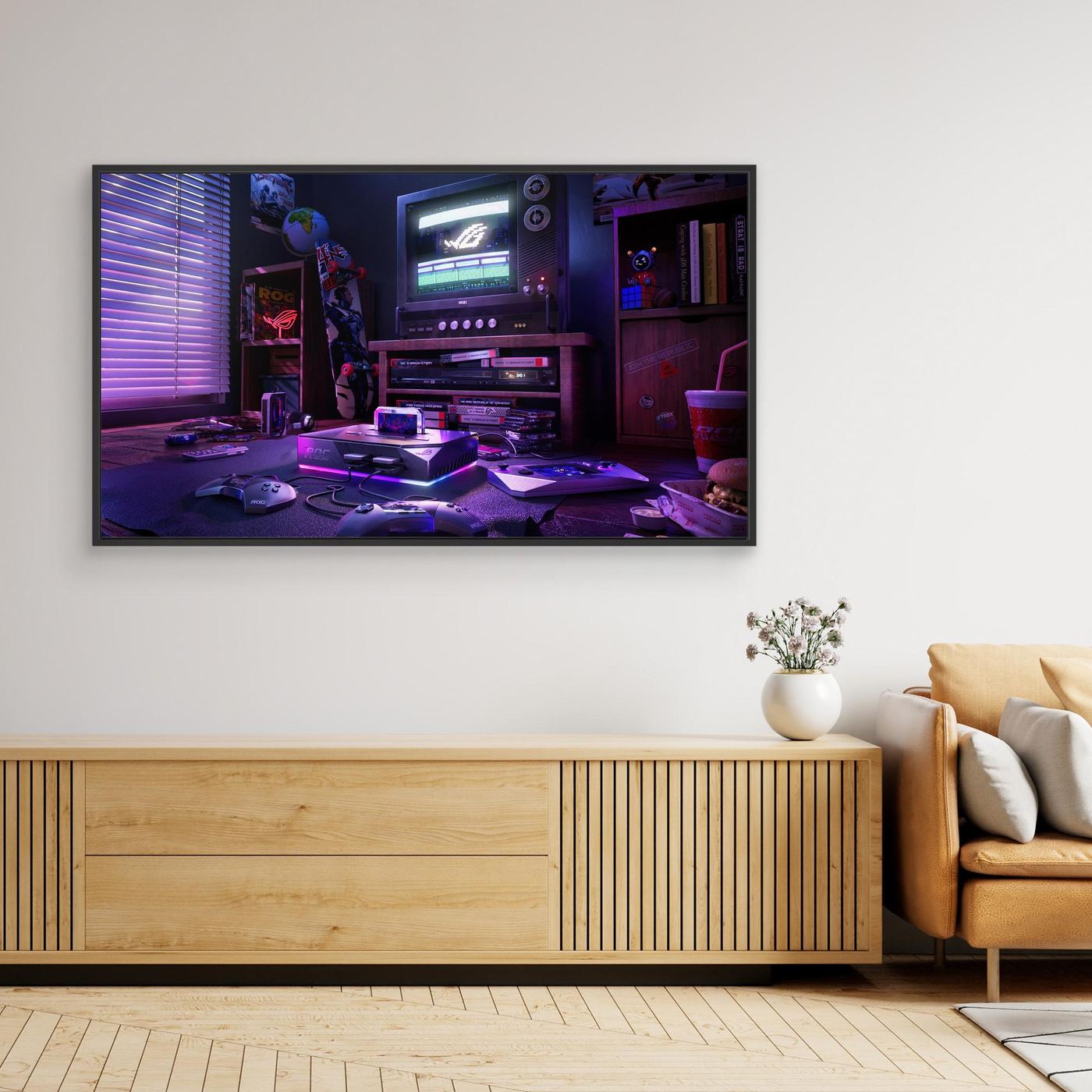 ASUS ROG Retro Gaming Room Wallpaper 4K