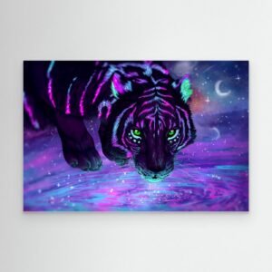 Mystic Neon Tiger Fantasy 4K Wallpaper