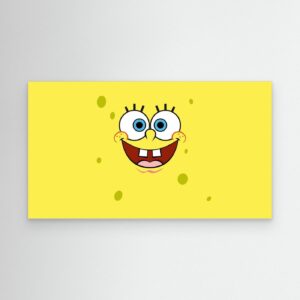 Cute Sponge Cartoon Face Minimal 4K Wallpaper