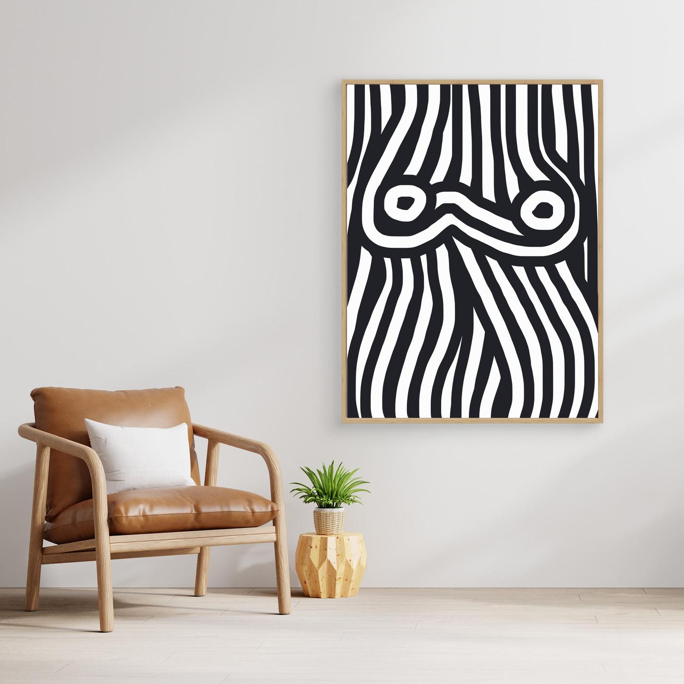 Black and White Striped Nude by Little Dean