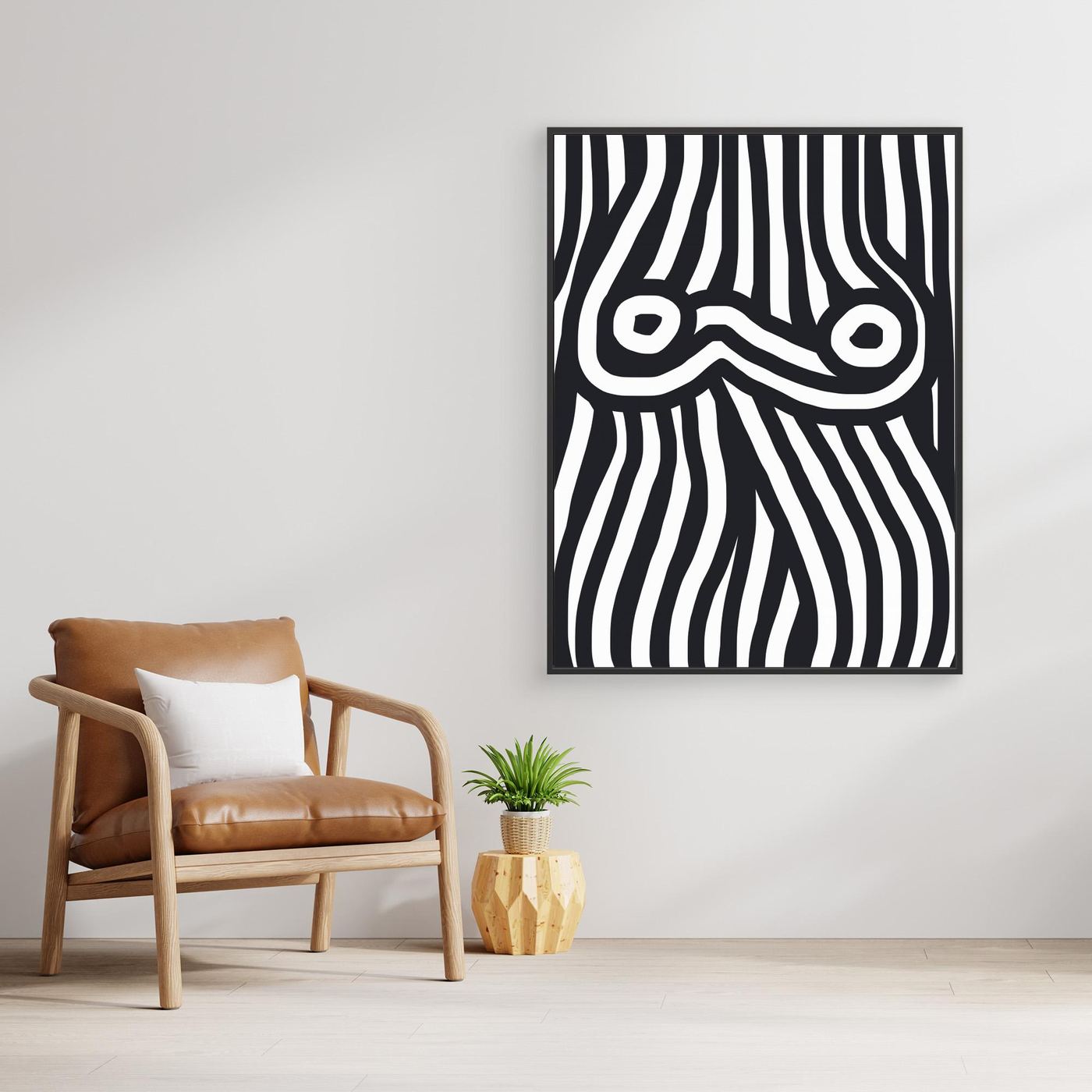 Black and White Striped Nude by Little Dean
