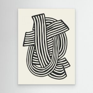 Striped Abstract In Black by Little Dean