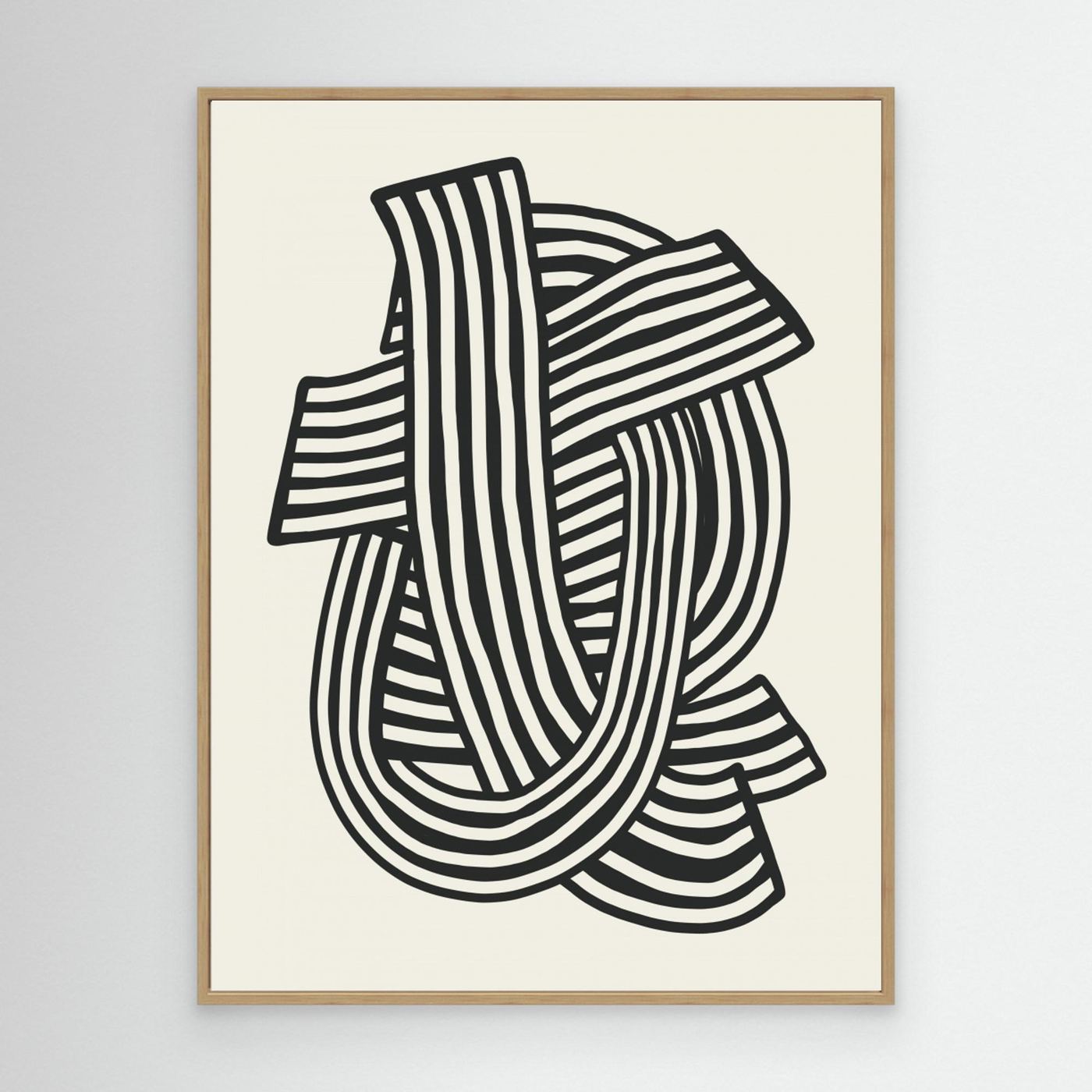 Striped Abstract In Black by Little Dean