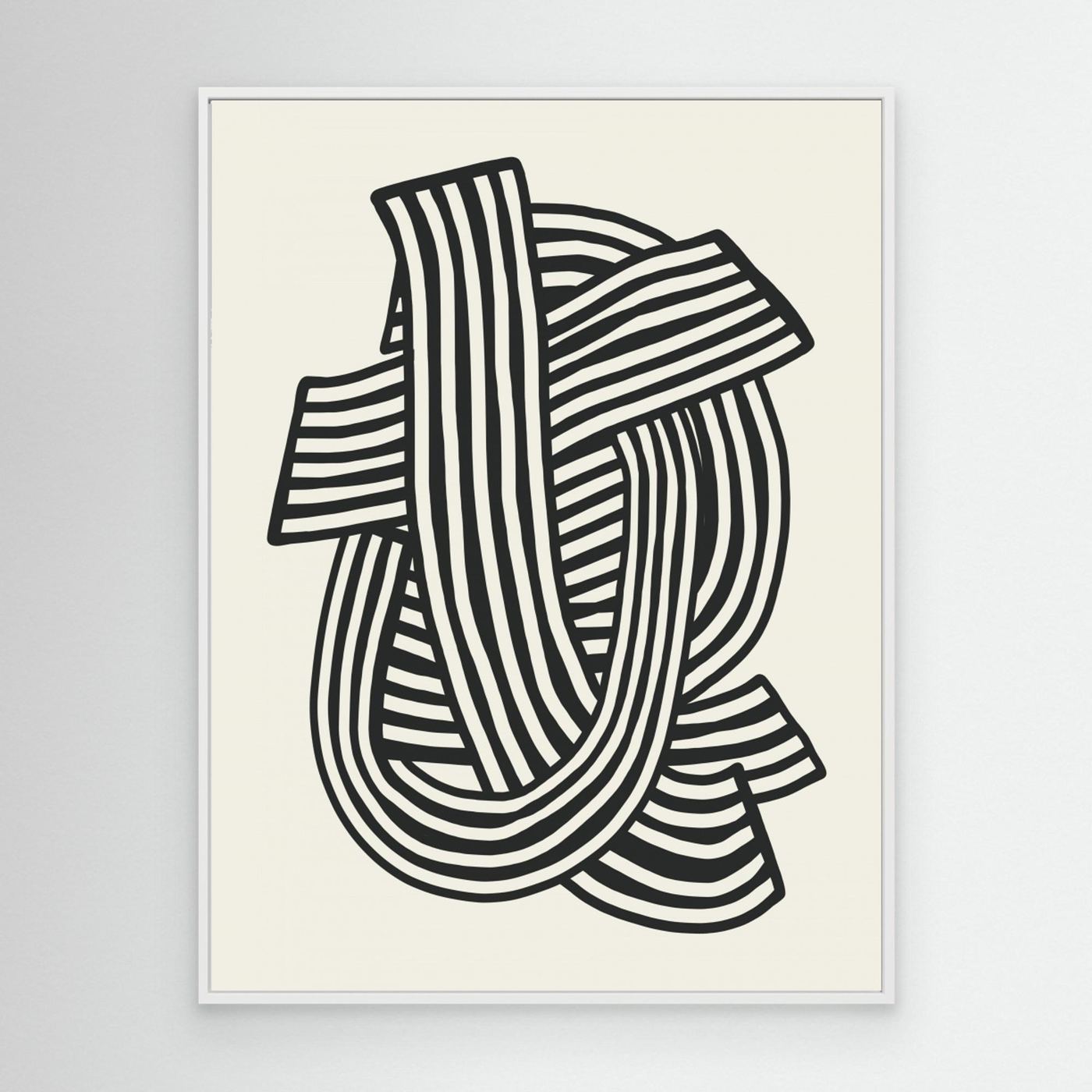 Striped Abstract In Black by Little Dean