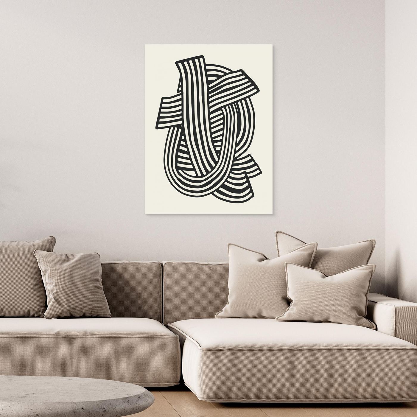 Striped Abstract In Black by Little Dean