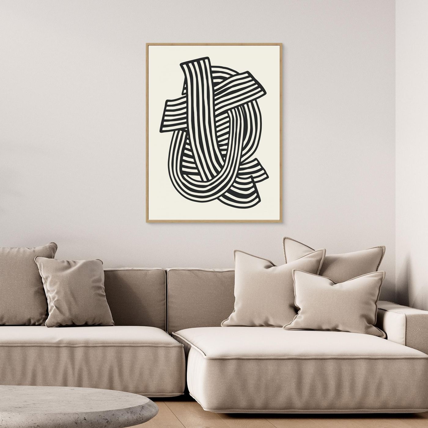 Striped Abstract In Black by Little Dean