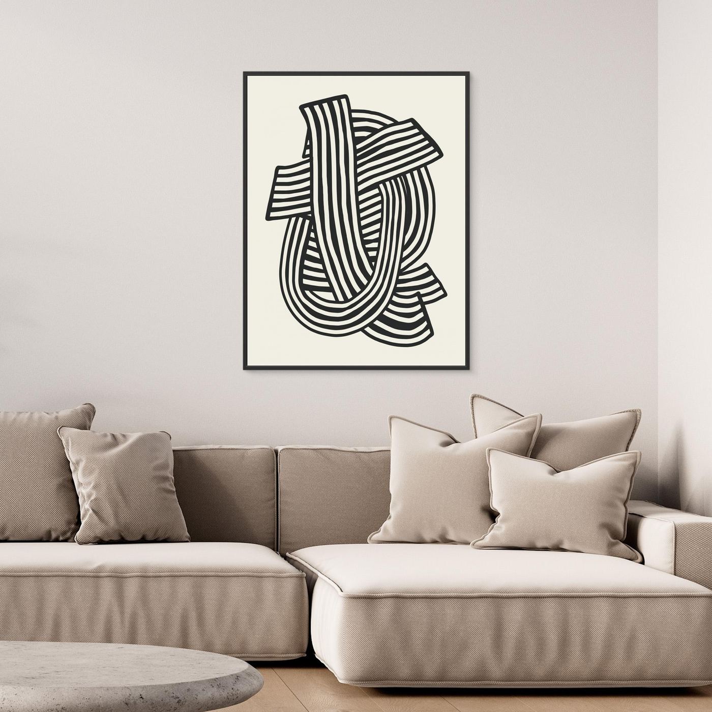 Striped Abstract In Black by Little Dean