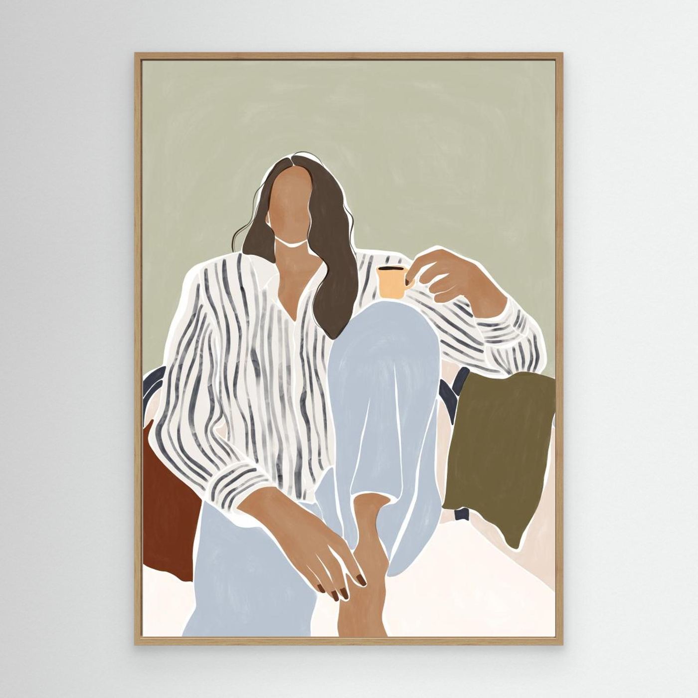 Woman Enjoying a Cup of Espresso by Ivy Green Illustrations