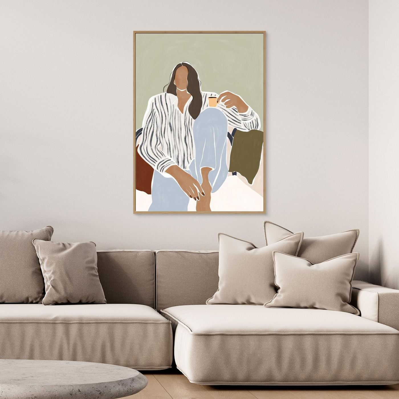 Woman Enjoying a Cup of Espresso by Ivy Green Illustrations