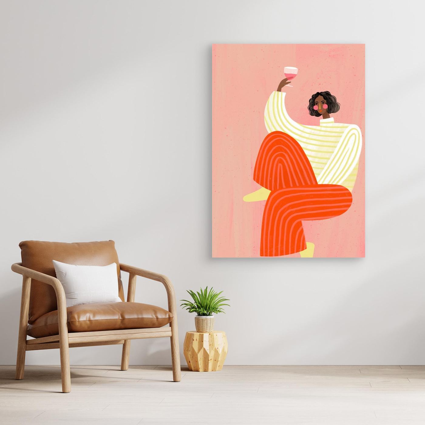 The Woman with the glass of wine by Bea Müller