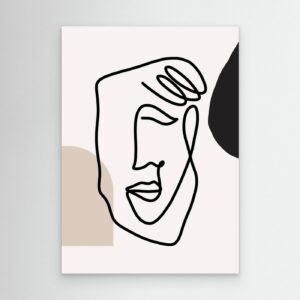 Minimal Abstract Face Line Art | Modern One Line Drawing | Scandinavian Wall Decor