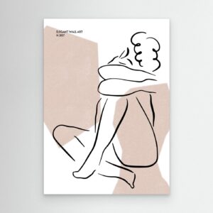 Minimal Woman Line Art Print | Abstract Female Figure Wall Art | Modern Neutral Home Decor
